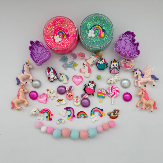 My little unicorn playdough kit. Super soft, scented playdough with unicorn themed accessories for magical sensory play. Perfect for kids and creative fun